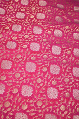 Pink Banarasi Silk Fabric with Sona Rupa Zari Jaal Work