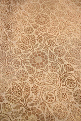 Beige Banarasi Silk Fabric with Antique Floral Brocade Work
