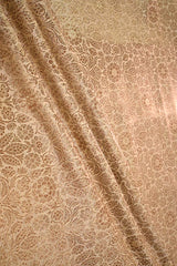 Beige Banarasi Silk Fabric with Antique Floral Brocade Work