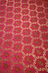 Pink Banarasi Silk Fabric with Geometrical Jaal Work