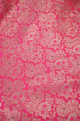 Rani Pink Banarasi Silk Fabric with Rose Brocade Jaal