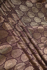 Coco Brown Banarasi Silk Fabric with Floral Detailing