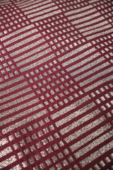 Coco Brown Mulberry Silk Fabric with Geometrical Patterns