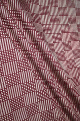 Coco Brown Mulberry Silk Fabric with Geometrical Patterns