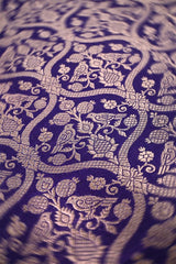 Purple Handloom Banarasi Silk Bocade Fabric