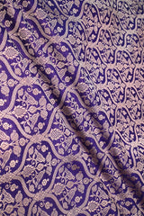 Purple Handloom Banarasi Silk Bocade Fabric