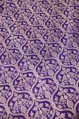 Purple Handloom Banarasi Silk Bocade Fabric