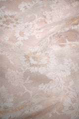 Ivory White Tissue Silk Fabric with Floral Resham Embroidery