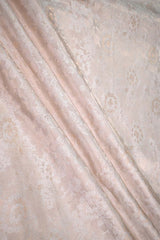 Ivory White Tissue Silk Fabric with Floral Resham Embroidery