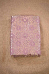 Light Pink Banarasi Silk Fabric with Floral Ornament Pattern