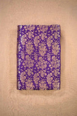 Purple Banarasi Silk Fabric with Gold Zari Intricate Floral Jaal