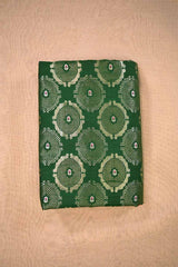 Green Banarasi Silk Fabric with Meenakari Floral Detailing