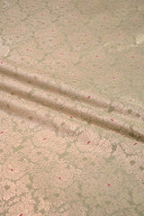 Pista Green Banarasi Silk Fabric with Rose Brocade Jaal