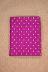 Magenta Banarasi Silk Fabric with Floral Gold Zari Work