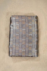 Deep Purple Banarasi Silk Fabric with Gold & Silver Zari