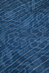 Blue Chanderi Fabric with Delicate Floral Print