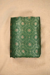 Bottle Green Raw Mango Silk with Intricate Resham & Gold Zari Floral Detailing