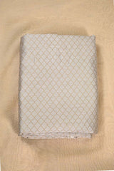 Sage Green Semi Cotton Silk Fabric with Tanchui Resham Geometric Patterns