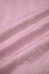 Baby Pink Semi Cotton Silk Fabric with Tanchui Resham Geometric Work