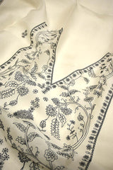 Anushka Inspired White Kora Organza Unstitched Suit with Black Dupatta