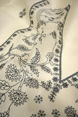Anushka Inspired White Kora Organza Unstitched Suit with Black Dupatta