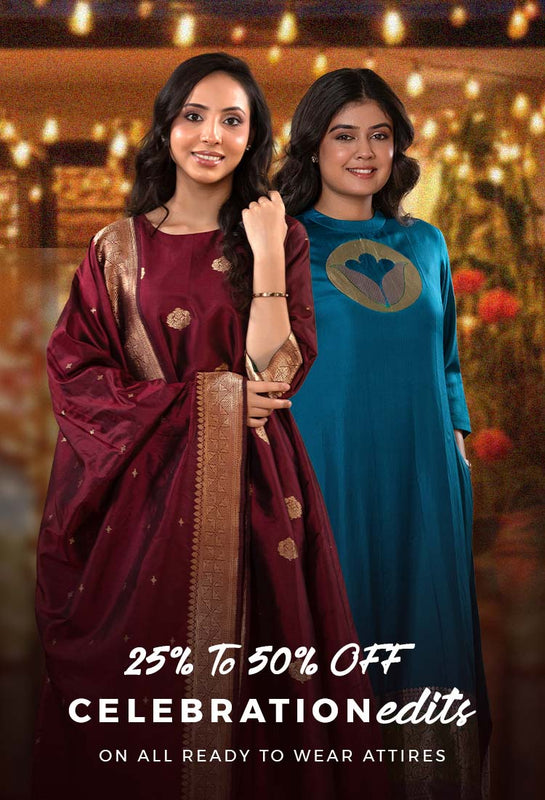 Two women in festive attire with a promotional text of Diwali sale offer 2025