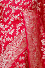 Pink Georgette Saree with Mayur Floral Work