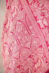 Pink Georgette khaddi Saree Pichwai Motifs and Floral Butis
