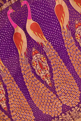 Purple Bandhej Georgette Khaddi Silk Saree with Zari Weave