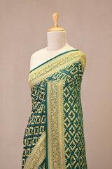 Green Georgette Khaddi Saree with Bandhani and Jaal