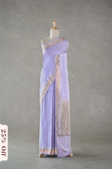 This lilac saree is a wedding saree and festive wear saree. Free Shipping Available!