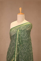Green Leheriya Kota Doria Saree with Mirror Work