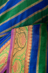 Green-Blue Rangkat Banarasi Tussar Khaddi Silk Saree