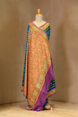 Green-Blue Rangkat Banarasi Tussar Khaddi Silk Saree