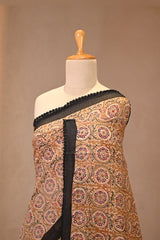 Mustard Yellow Mulmul Cotton Saree with Mirror Work