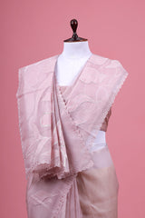 Mauve Applique Organza Silk Saree