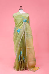 Green saree, organza saree, Bollywood saree, Banarasi saree, party wear saree, Wedding Saree