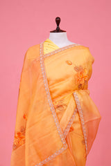 Floral Handpainted Organza Silk Saree