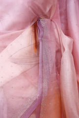 Purple Handpainted Organza Saree with Siroksi Work