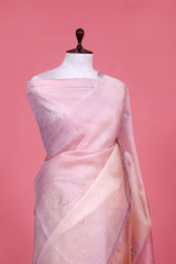 Purple Handpainted Organza Saree with Siroksi Work