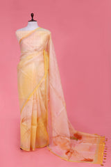 Yellow saree, Banarasi Silk Saree, Banarasi saree, pure silk saree, wedding saree, party wear saree