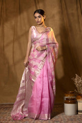 Pink saree, organza saree, Bollywood saree, Banarasi saree, party wear saree, Wedding Saree
