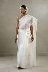 White saree, organza saree, Bollywood saree, Banarasi saree, party wear saree, Wedding Saree
