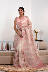 White saree, organza saree, Bollywood saree, Banarasi saree, party wear saree, Wedding Saree