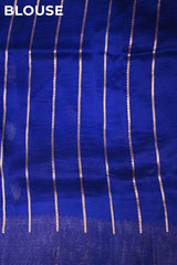 Royal Blue Organza Silk Saree with Gold Zari Work