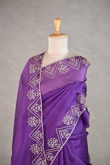 Purple Organza Silk Saree with Gota Patti