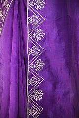 Purple Organza Silk Saree with Gota Patti