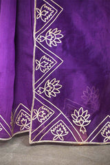 Purple Organza Silk Saree with Gota Patti