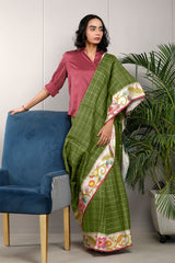 Green office wear saree for formal look