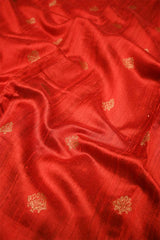 GunGun Uprari in Red Raw Silk Banarasi Saree